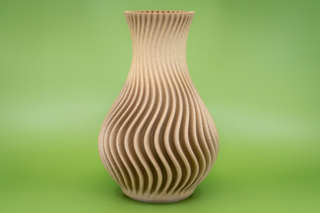Wooden vase "The Wave" with integrated glass insert for fresh flowers
