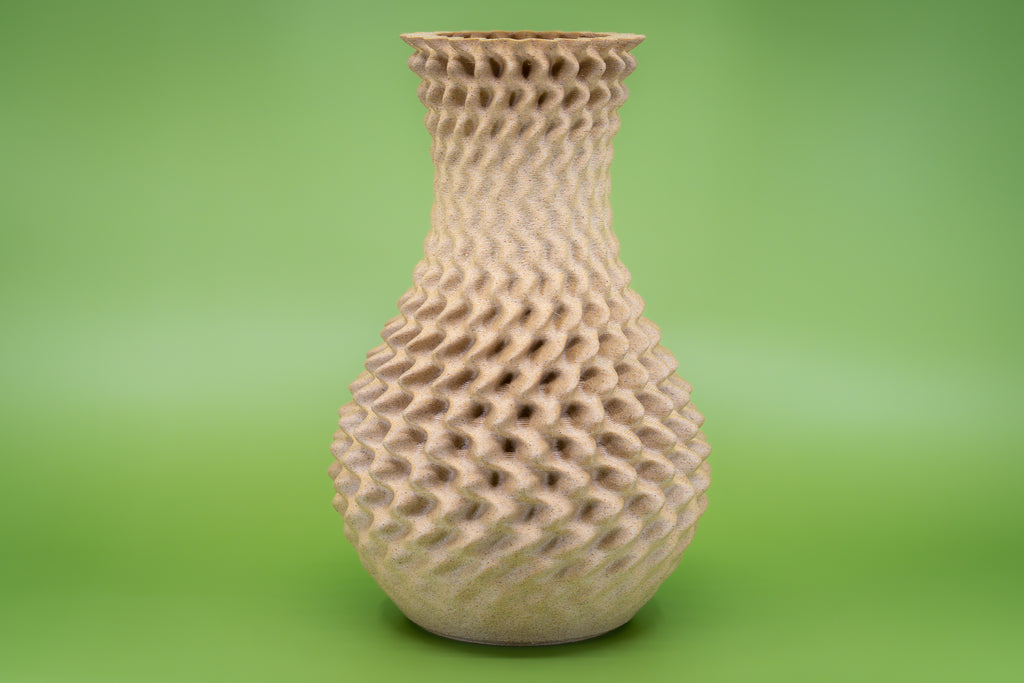 Wooden vase "Ananas" with integrated glass insert for fresh flowers