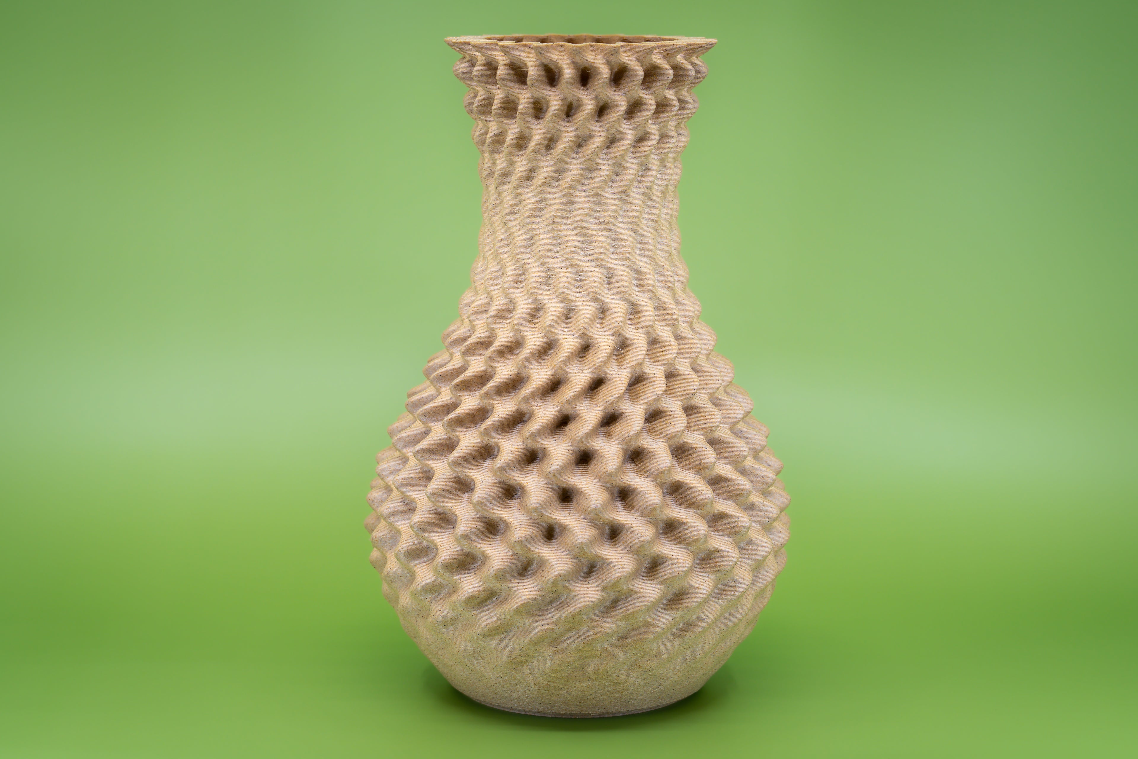 Wooden vase "Ananas" with integrated glass insert for fresh flowers
