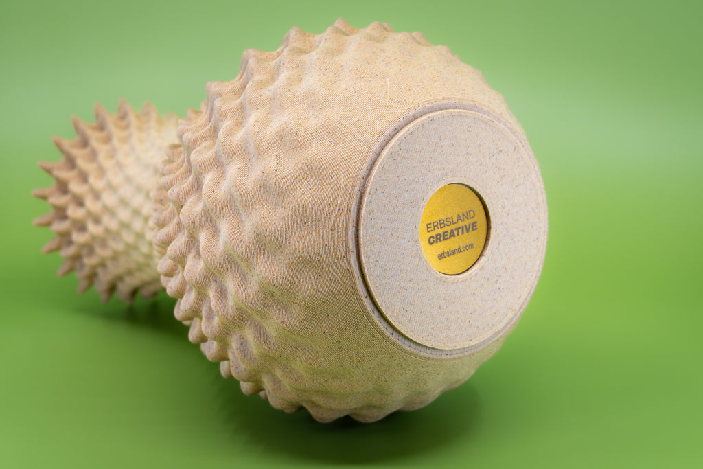 Wooden vase "Ananas" with integrated glass insert for fresh flowers