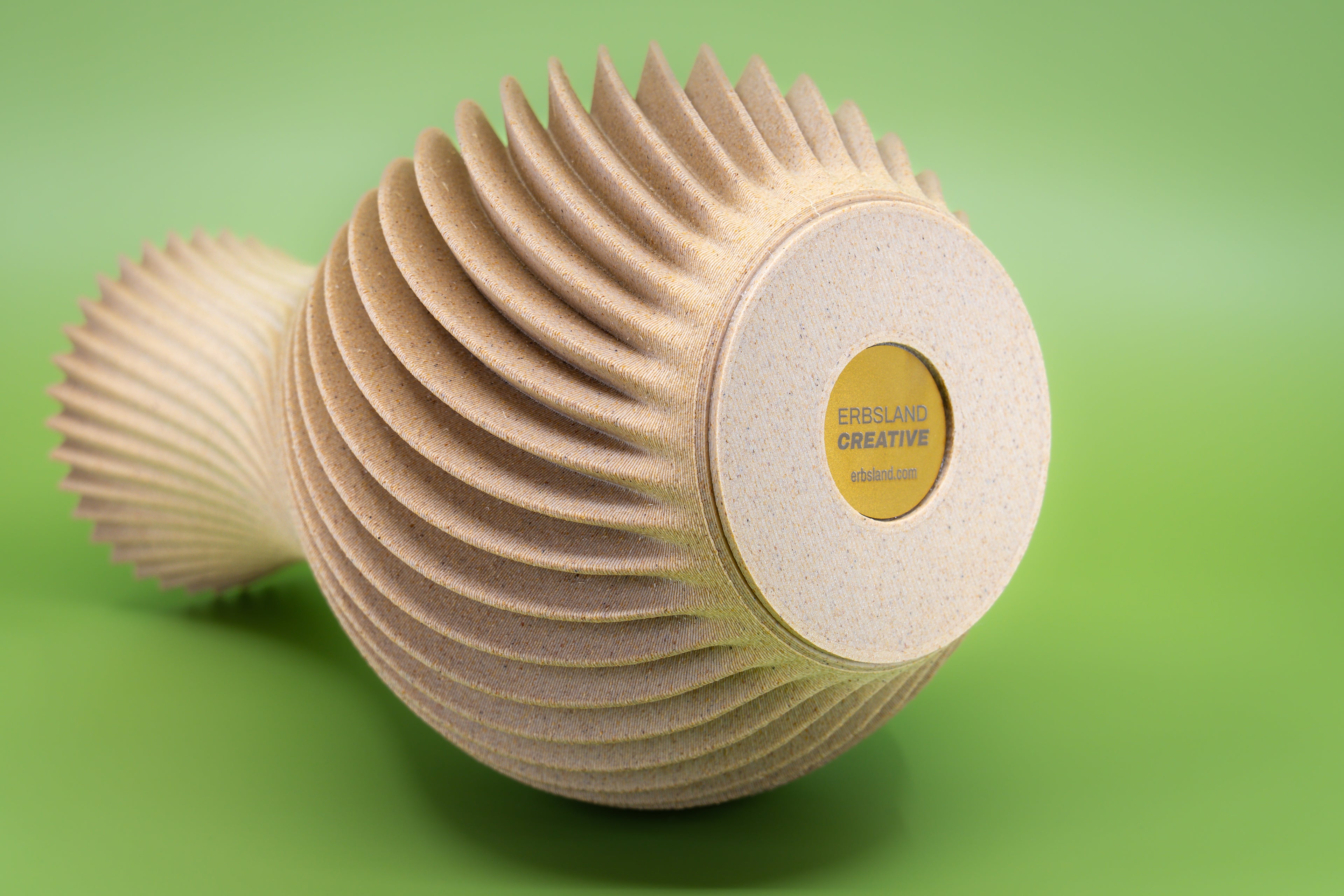 Wooden vase "Twisted" with integrated glass insert for fresh flowers