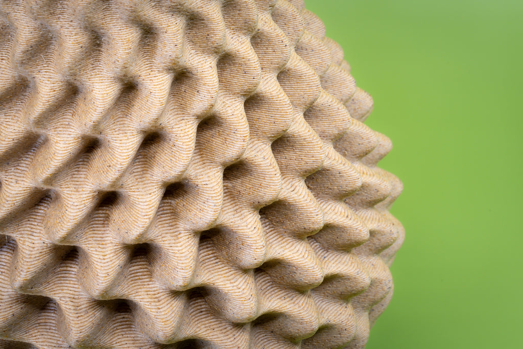 Wooden vase "Ananas" with integrated glass insert for fresh flowers