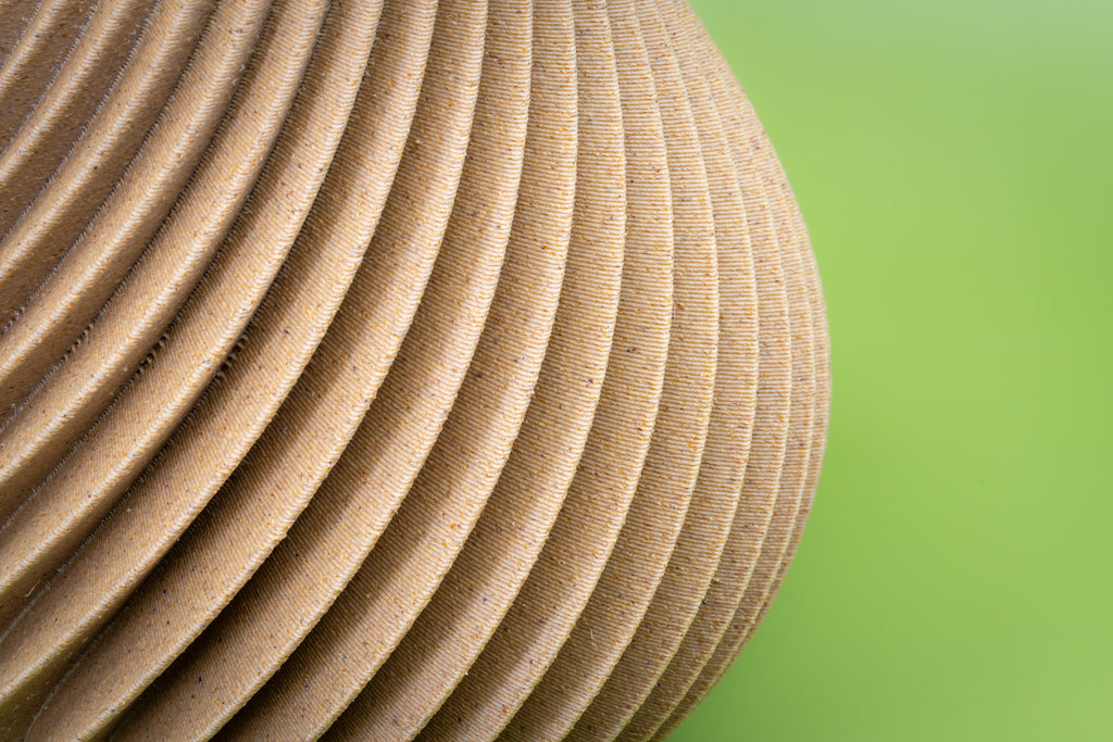 Wooden vase "Twisted" with integrated glass insert for fresh flowers