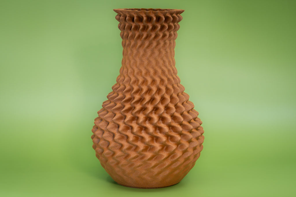 Wooden vase "Ananas" with integrated glass insert for fresh flowers