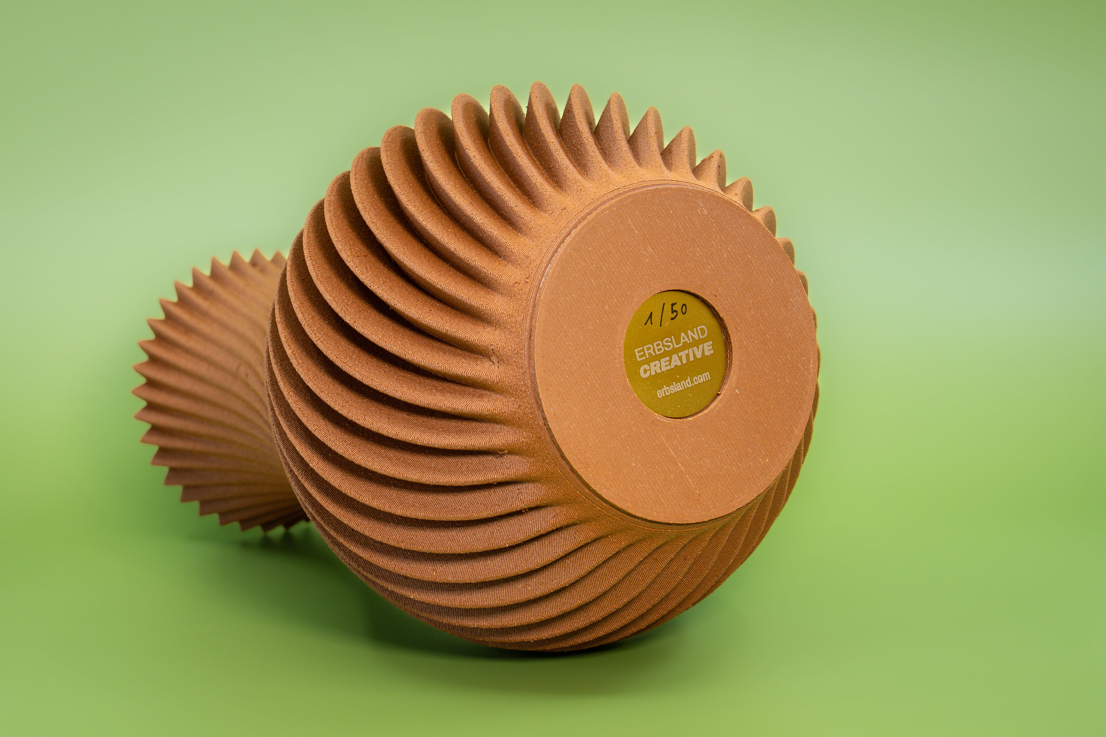 Wooden vase "Twisted" with integrated glass insert for fresh flowers