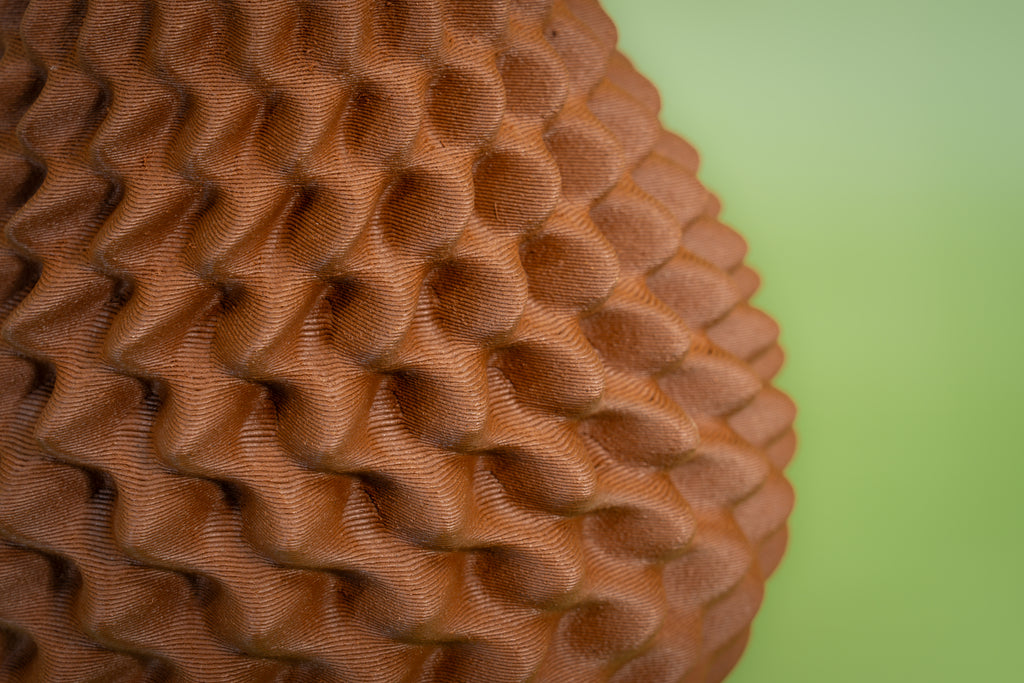 Wooden vase "Ananas" with integrated glass insert for fresh flowers