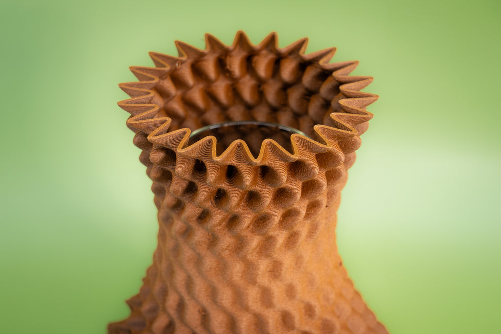 Wooden vase "Ananas" with integrated glass insert for fresh flowers