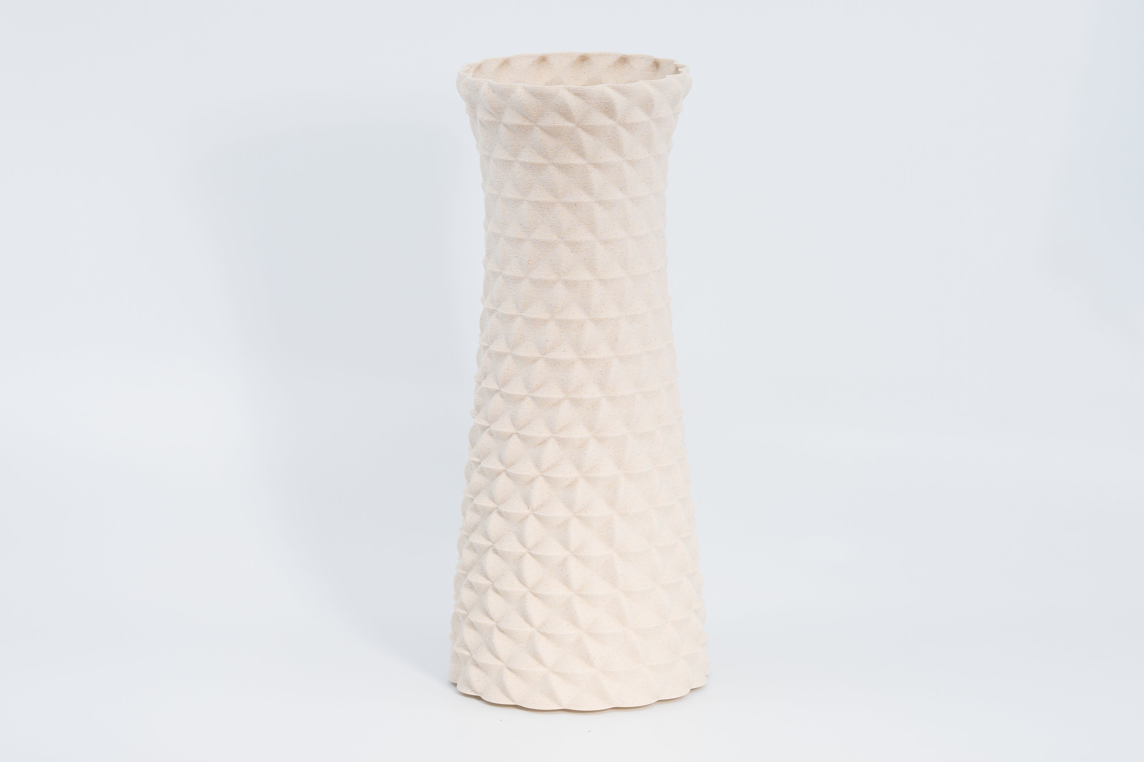 Wooden vase "Facet Flow" with integrated glass insert for fresh flowers