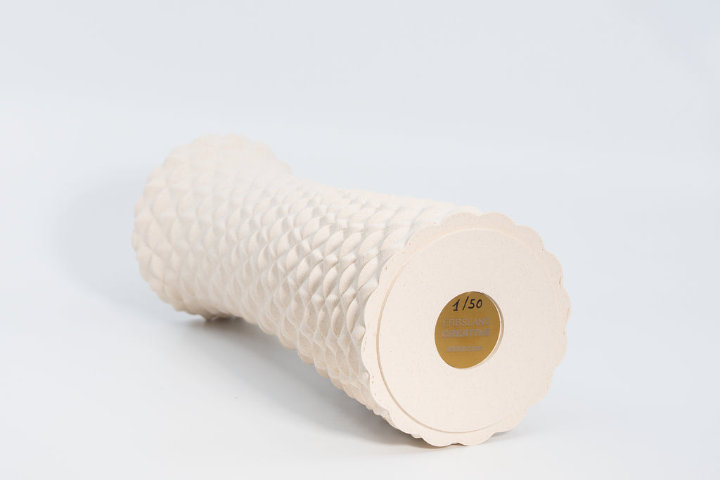 Wooden vase "Facet Flow" with integrated glass insert for fresh flowers