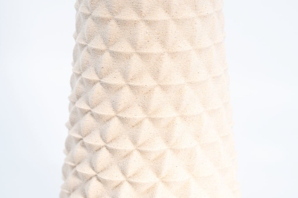 Wooden vase "Facet Flow" with integrated glass insert for fresh flowers