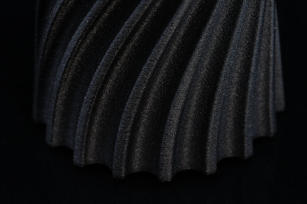 Wooden vase "Wind" with integrated glass insert for fresh flowers