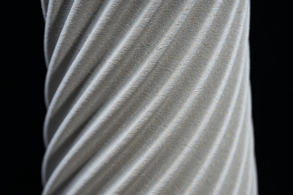 Wooden vase "Wind" with integrated glass insert for fresh flowers