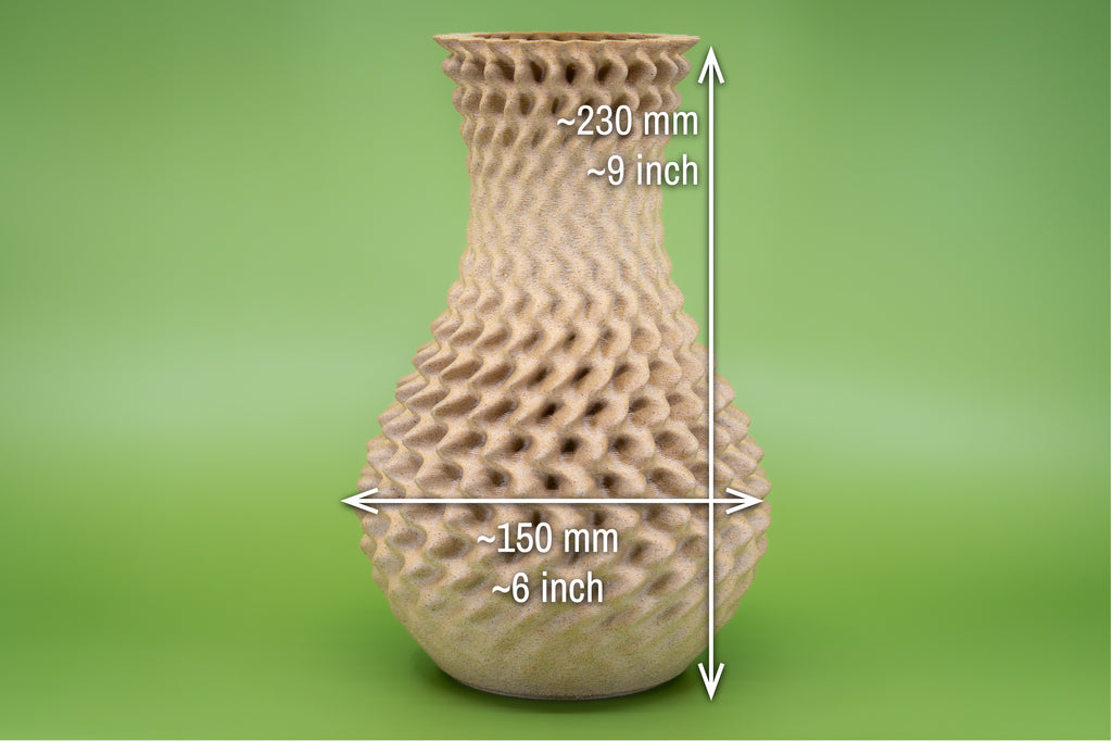 Wooden vase "Ananas" with integrated glass insert for fresh flowers